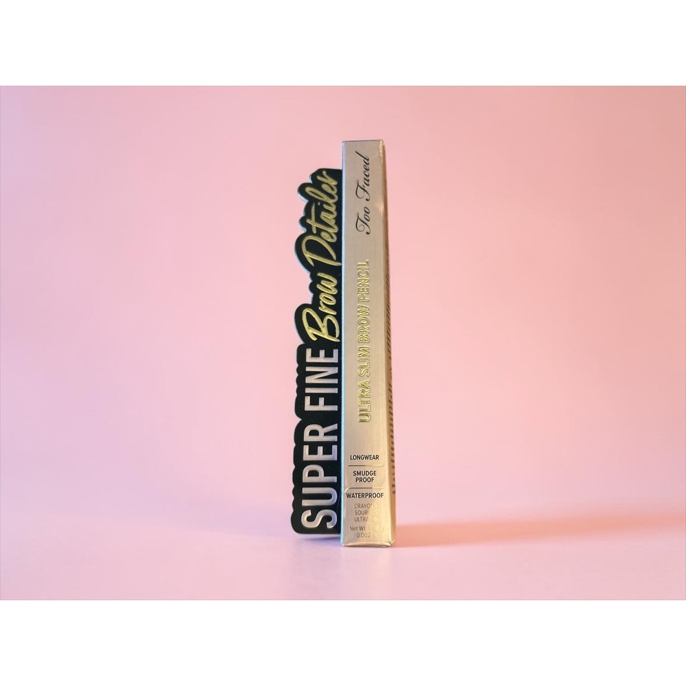 TooFaced SuperFine Brow DetailerUltraSlim Brow Pencil MediumBrown Waterproof NEW
